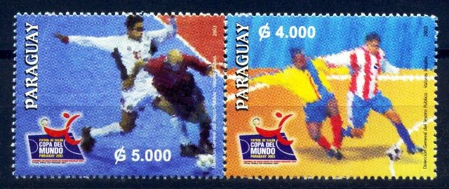 Paraguay 2003, Indoor Football, Futsal Championship, S.G. 1694-1695, Se-tenant Pair, Cat £ 13-