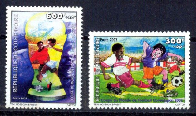 Ivory Coast 2002, Football, S.G. 1282 & 1284, Set of 2, MNH Cat £ 5-0