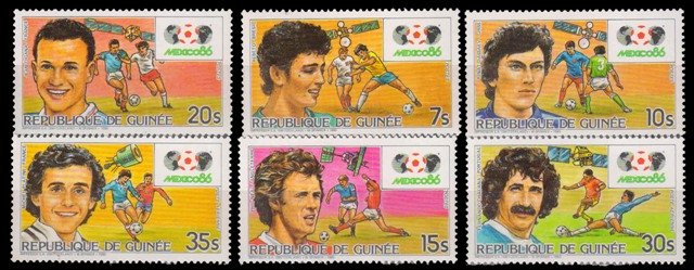 Guinee Rep. 1985, World Cup Football, Soccer, S.G. 1194-1199, Set of 6, MNH Cat � 16-