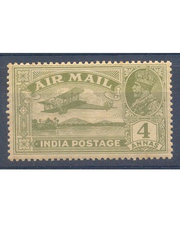 INDIA 1929 - Aircraft, 4As.Olive-green ,King George V, MNH, S.G. 232, Cat £ 6-50