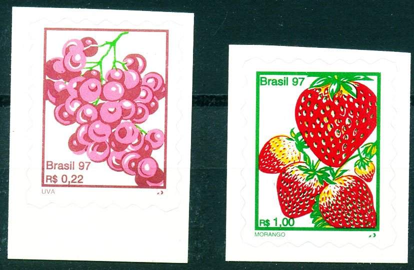 Brazil 1997, Fruits, Suriname Cherry & Strawberries, S.G. NO. 2829-2833, Set of 2, MNH, Cat � 3-50