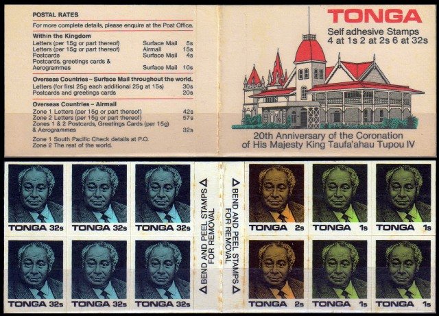 TONGA 1987-Booklet of Postage Stamps-20th Anniv. of Coronation of King Taufa'ohan Tupou IV