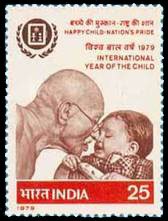 India 5-3-1979, Gandhi -International Year of the Child, 25P., S.G. 910 (Phila 784)