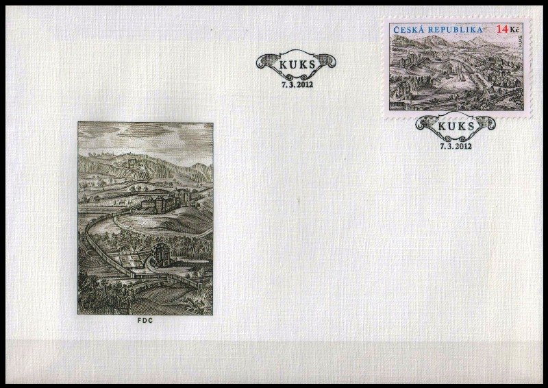 CZECH REPUBLIC 2012-Tourism-Early view of Kuks-First Day Cover with Special Postmark-S.G.679