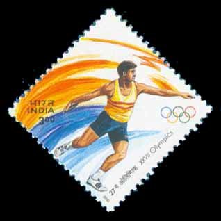 17-9-2000, XXVII Olympics, Sydney-Discus, Rs. 3-00, S.G. 1947