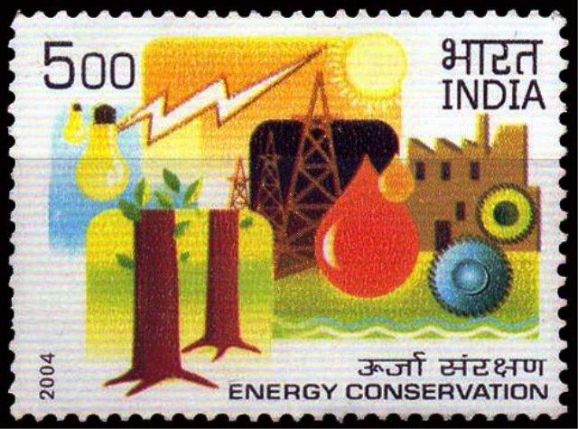 14-12-2004-Energy Conservation-Electricity & Oil-5 Rs.-MNH-S.G. 2247-1 Value