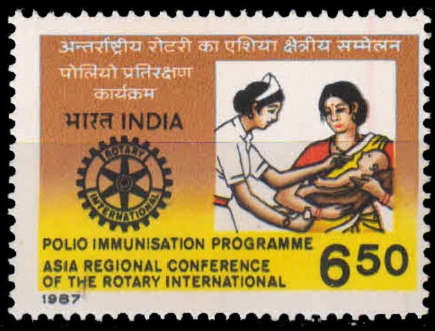 14-10-87, Rotary International, 6-50 Rs., S.G. 1261, Phila 1094