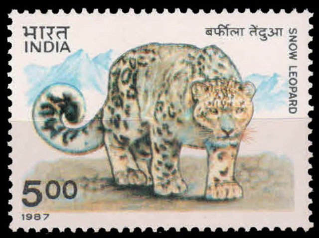 29-11-1987, Snow Leopard Rs. 5-00, S.G. 1277, Phila 1110