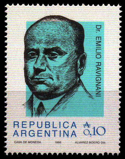 ARGENTINA 1986-Dr. Emillio Ravignani, Historian-1 Value-MNH S.G. 1994