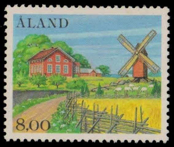 ALAND ISLAND 1985-Windmill and Farm-Nature Scenes-1 Value-MNH-S.G. 19