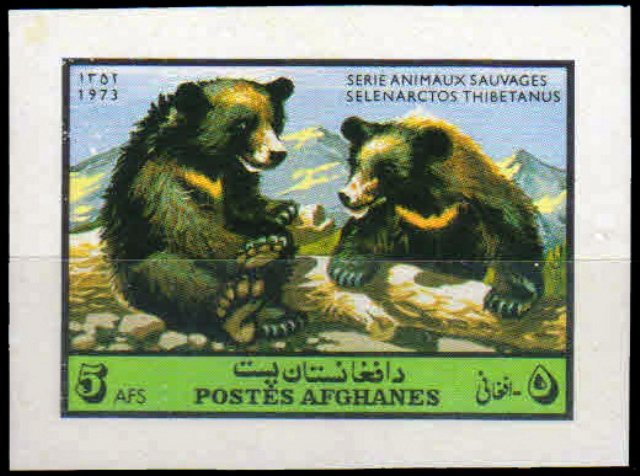 AFGHANISTAN 1974-Imperf 1 Value-Asiatic Black Bears-Wild Animal-MNH-S.G. 761