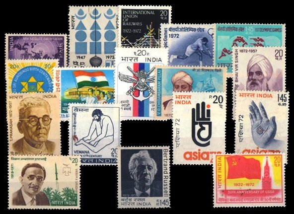 INDIA YEAR UNIT 1972 - 17 Stamps