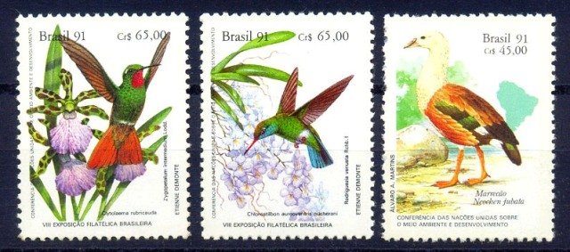Brazil 1991, Birds, Goose, Flora & Fauna, S.G. 2480, 2502, 3 Different, MNH Cat £ 2.25