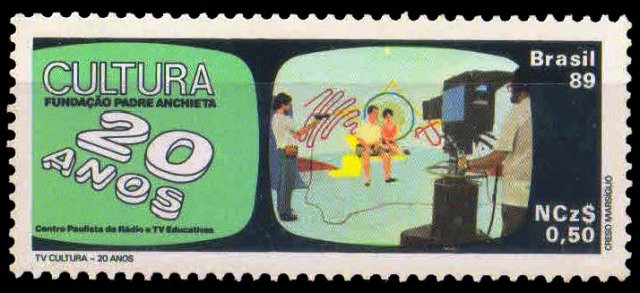 BRAZIL 1989-T.V. Caltura-Camera, Shooting, Cinema-Artist-1 Value-MNH-S.G. 2371