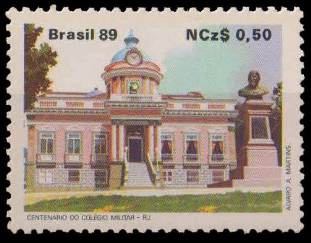 BRAZIL 1989-Rio de Janeiro Military School Building-1 Value-MNH-S.G. 2354