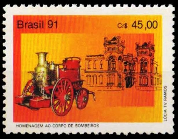 BRAZIL 1991-Fire Fighting-Early Steam Pump-1 Value-MNH-S.G. 2486
