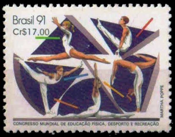 BRAZIL 1991-World Congress on Physical Education, Sports and Recreation-Gymnastic, 1 Value-MNH. S.G. 2462