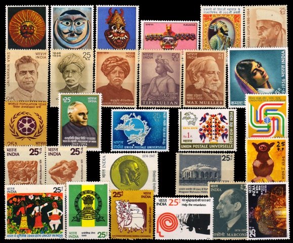 INDIA YEAR UNIT 1974 - 28 Stamps