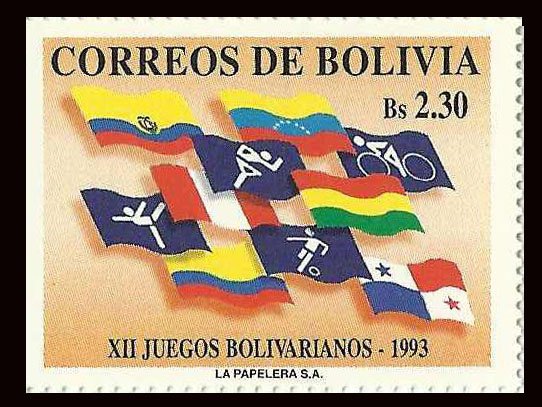 Bolivia 1993, 12th Bolivian Games, Flags, S.G. 1271, 1Value, MNH