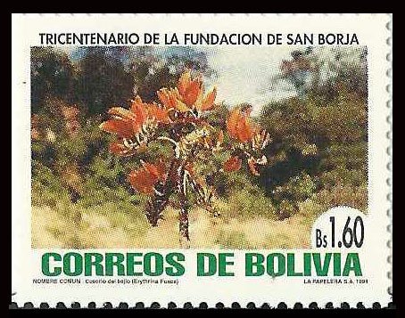 Bolivia 1994, 300th Anniv of San Borja, Coral Tree, S.G. 1335, 1Value, MNH
