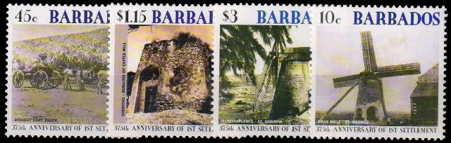 BARBADOS 2002 - Wind Mill & Donkey Cart, SG No. 1215-18,4V , Cat. ₤ 6-00