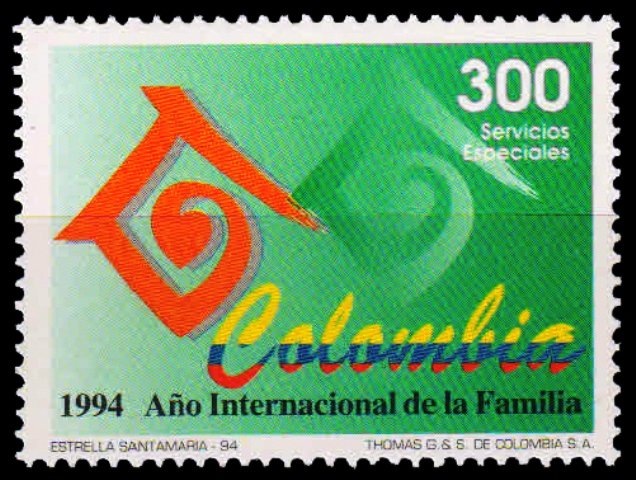 COLOMBIA 1994 - International year of the Family, S.G. 2010, 1Value, Cat. ₤ 2.10