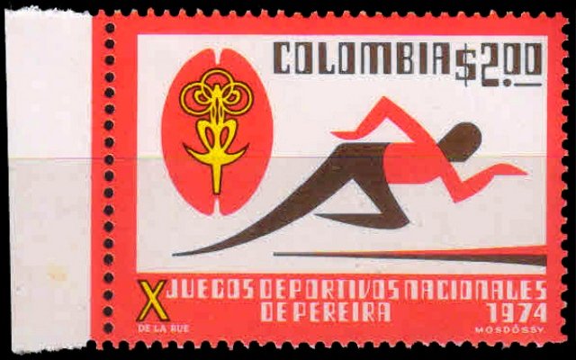 Colombia 1974-10th National Games-Pereira-Athlete, S.G. 1354-1 value, MNH