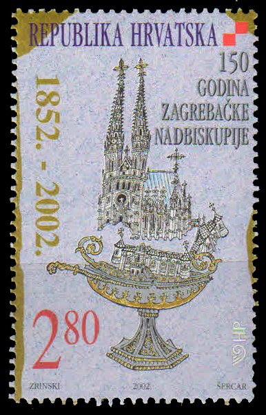 Crotia 2002, Zagreb Cathedral, Archbishopric S.G.No 714, 1 Value, MNH, Cat � 1 - 40