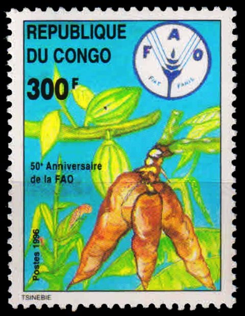 Congo 1996, Leaves & roots, 50th Anniv. of FAO, S.G. 1423, 1Value, MNH
