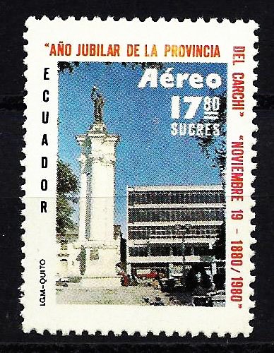 Ecuador 1980, Freedom Statue, Zulcan, Buildings, S.G. 1827, 1 Value, MNH