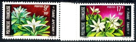French Polynesia 1969 - Flowers, Flora, Set of 2 MNH, S.G. 91-92, Cat � 14.00