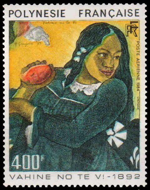 French Polynesia 1984 - Painting by Gauguin, Women with Mango, 1 Value, MNH,  S.G. 422 Cat £ 25