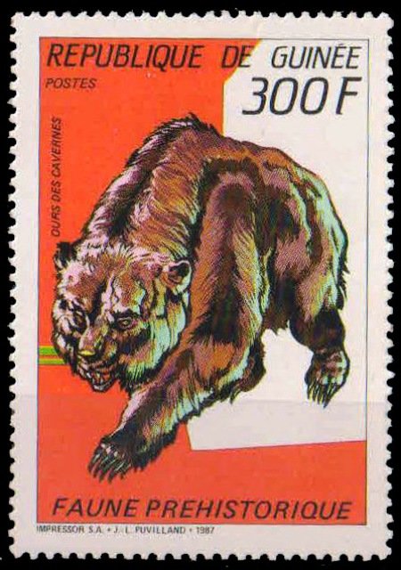 GUINEA 1987-Cave Bear, Pre Historic Animal-1 Value-MNH-S.G. 1300