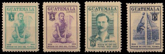 GUATEMALA 1955-Golden Jubilee of Football in Guatemala-Set of 4-Mint Hinged-S.G. 570-573