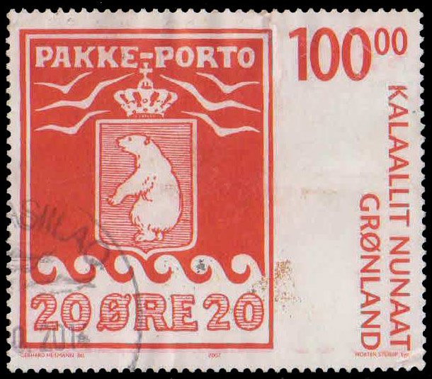 GREENLAND 2007-Cent. of Parcel Post Stamp-HCV � 38- 1 Value-Used, S.G. 530
