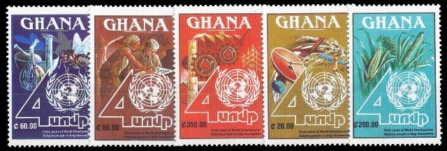 Ghana 1991-United Nations-Agriculture-Transport and Telecommunication-S.G. 1540-1544-Set of 5, MNH