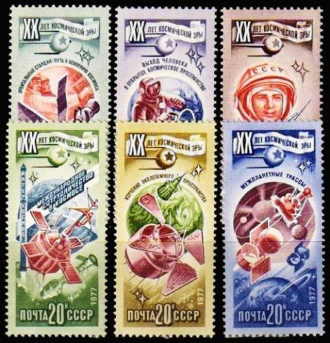 RUSSIA 1977-Space Exploration, Space Craft-Apollo & Soyuz, Set of 6-MNH-Cat £ 3-S.G. 4690-4695