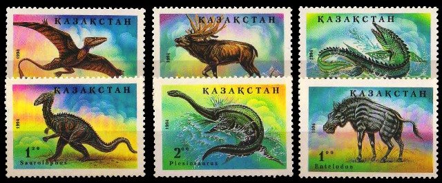 KAZAKHSTAN 1994-Pre Historical Animals-Big Animals-Set of 6-MNH-S.G. 60-65