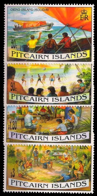 PITCARIAN ISLAND 1995 - Oeno Island Holiday , Tourism, S.G. No.474-77, 4 Value, Cat.� 7.40