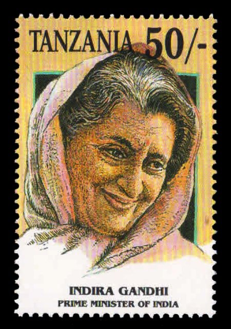 TANZANIA 1993-Indira Gandhi, Ex Prime Minister of India-1 Value-MNH-S.G. 1604