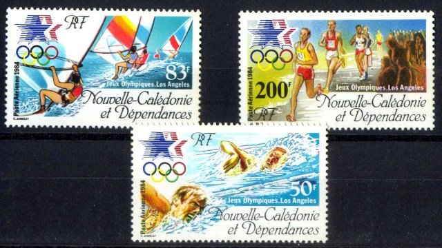 New caledonia 1984, Olympic Games, Los Angeles, S.G. 733-735, Set of 3, MNH Cat £ 14-50