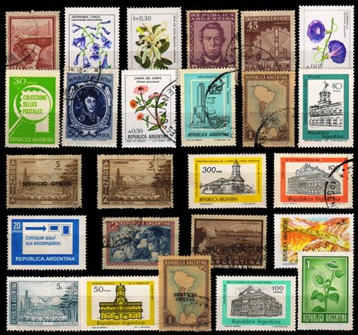 ARGENTINA - 25 Different Large Stamps