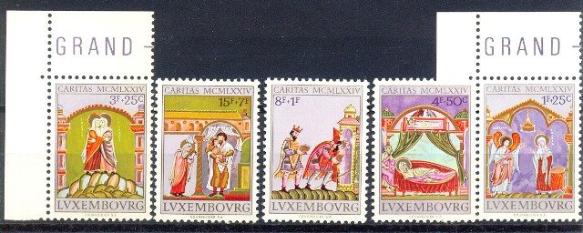 LUXEMBOURG 1974, National Welfare Fund, Christian, S.G. 937-941, Set of 5, MNH