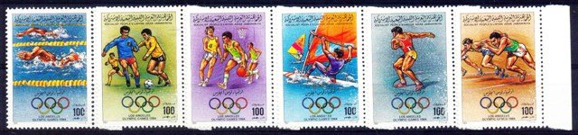 LIBYA 1984-Olympic Games, Los Angeles-Sports-Games-Set of 6-Mint-S.G. 1549-1554