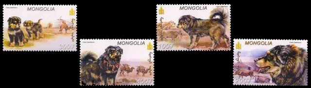 MONGOLIA 2002-The Mongolian Dog, Camels, Puppies, Set of 4-MNH-S.G. 2969-2972