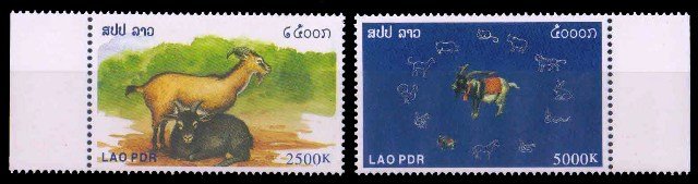 LAOS 2003-Year of Goat-Animal-Set of 2-MNH-S.G. 1834-1835