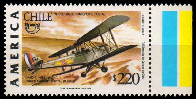 CHILE 1994-1st  Chilean Mail Plane-Aircraft-1 Value-MNH-S.G. 1593