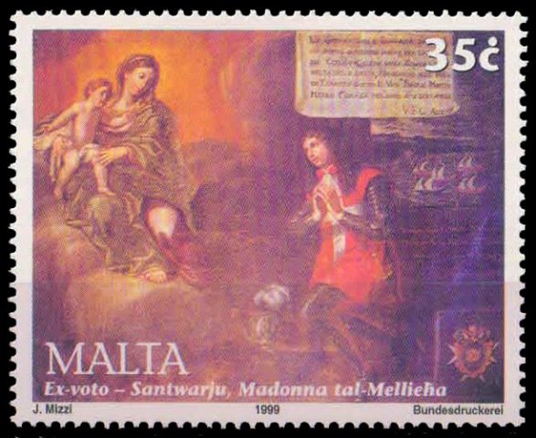 Malta 1999, Voting Painting, The Virgin, S.G. 1132, 1Value, MNH