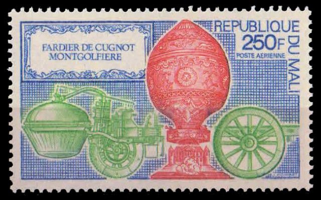 MALI 1972 - Montgolfier Balloon And Cugnot Steam Car , S.G.No. 323 , 1 Value ,MNH , Cat.₤ 4.00
