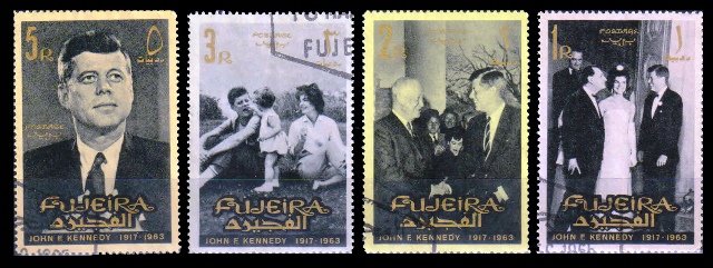 FUJEIRA 1965-Pres. Kennedy & Eisenhower-Used Set of 4-Cat � 11-S.G. 34-37